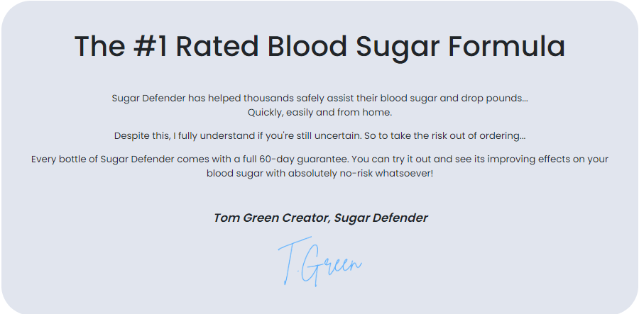 Certification Sugar Defender